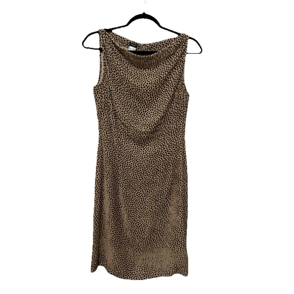 Elspeth Gibson's ANIMAL PRINT COWL NECK FIT&FLARE DRESS Size USA 8